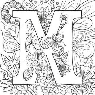 Flower Letter Adult Coloring Page 63122-50762