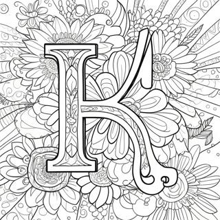 Flower Letter Adult Coloring Page 63122-50764