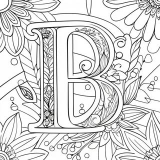 Elegant Flower Letter Coloring Page 63123-50765