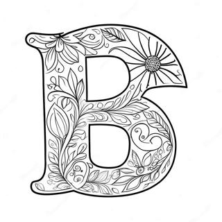 Elegant Flower Letter Coloring Page 63123-50767