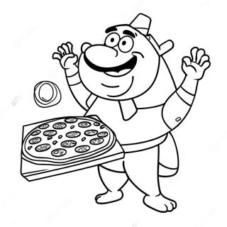 Funny Uncle Grandpa With Pizza Coloring Page 63133-50770