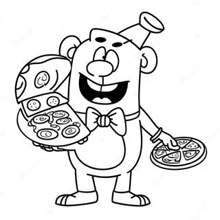 Funny Uncle Grandpa With Pizza Coloring Page 63133-50771