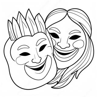 Laugh Now Cry Later Mask Coloring Page 63142-50782