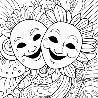 Laugh Now Cry Later Mask Coloring Page 63142-50784