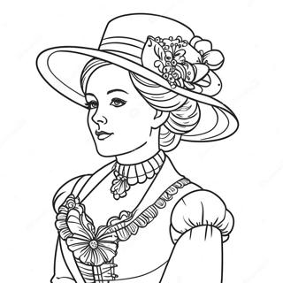 Elegant Victorian Lady Coloring Page 63163-50798