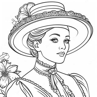 Elegant Victorian Lady Coloring Page 63163-50799