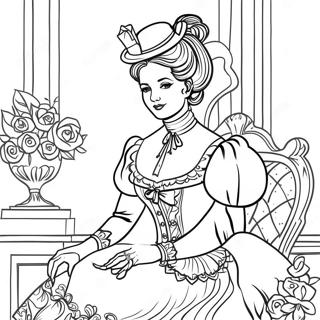 Elegant Victorian Lady Coloring Page 63163-50800