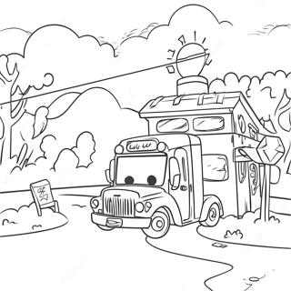 Turning Red 4 Town Fun Scene Coloring Page 63183-50817