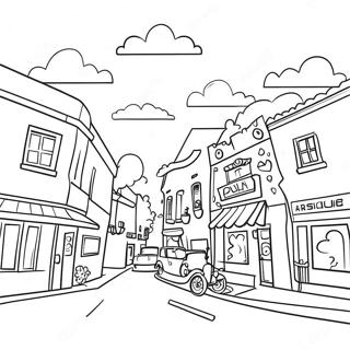 Turning Red 4 Town Fun Scene Coloring Page 63183-50818