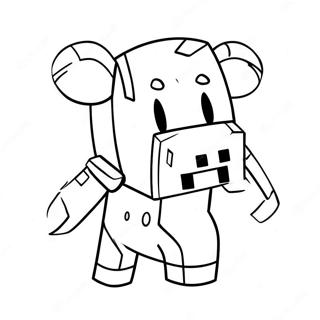 Cute Minecraft Piglin With Gold Coloring Page 63193-50822