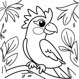 Colorful Cockatoo In Tropical Jungle Coloring Page 63213-50838