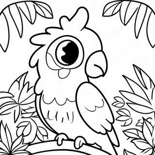 Colorful Cockatoo In Tropical Jungle Coloring Page 63213-50840