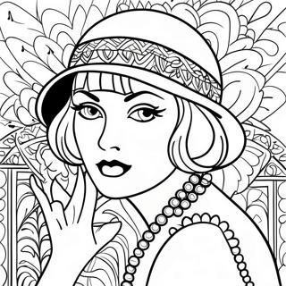 Roaring 20s Flapper Girl Coloring Page 63232-50854