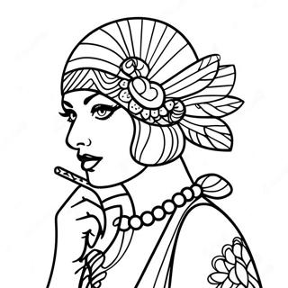 Roaring 20s Flapper Girl Coloring Page 63232-50855