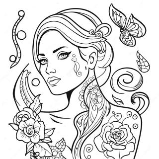 Realistic Tattoo Designs Coloring Page 63262-50870