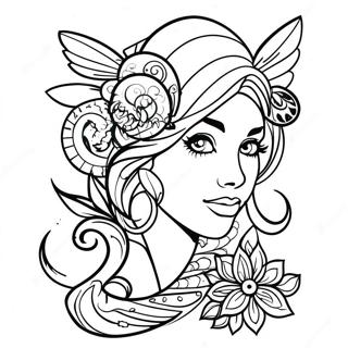 Realistic Tattoo Designs Coloring Page 63262-50871