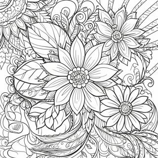 Intricate Floral Tattoo Coloring Page 63263-50878