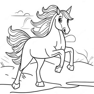 Majestic Wild Horse Running Coloring Page 63283-50891