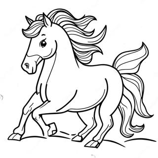 Majestic Wild Horse Running Coloring Page 63283-50892