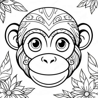 Monkey Face Coloring Pages