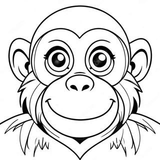 Monkey Face Coloring Page 63292-50898