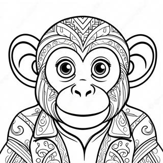 Monkey Face Coloring Page 63292-50899