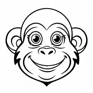 Happy Monkey Face Coloring Page 63293-50904