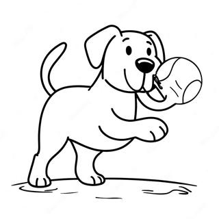 Happy Labrador Fetching A Ball Coloring Page 6332-5223