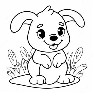 Easter Puppy Coloring Pages