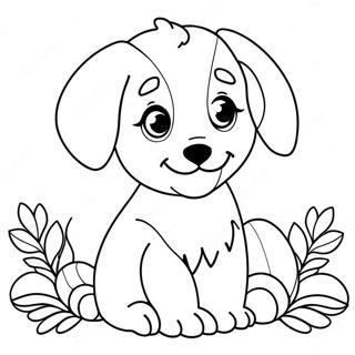 Easter Puppy Coloring Page 63362-50946