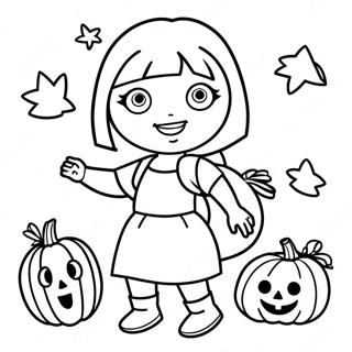 Dora Halloween Coloring Pages