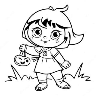 Dora In Spooky Costume Coloring Page 63373-50976