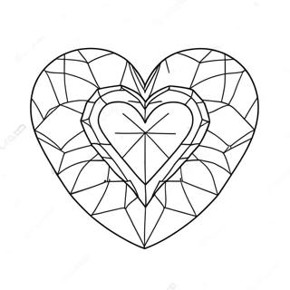 Diamond Heart Coloring Pages