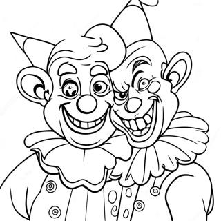 Colorful Killer Klowns In The Circus Coloring Page 63423-51001