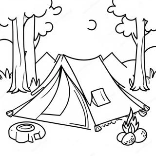 Cozy Camping Tent Coloring Page 6342-5230