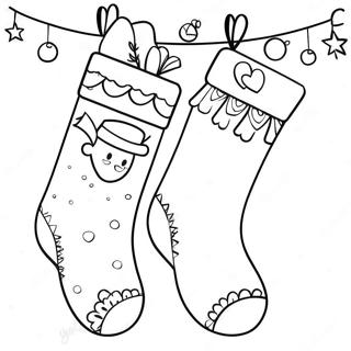 Festive Christmas Stockings Coloring Page 63433-51015