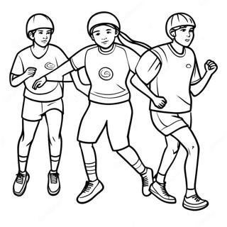 Athletes Competing In Special Olympics Coloring Page 63463-51031