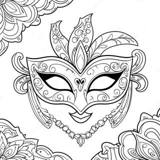 Mardi Gras Mask Coloring Pages