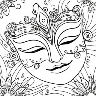 Mardi Gras Mask Coloring Page 63472-51034