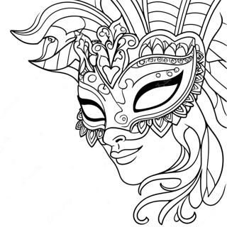 Mardi Gras Mask Coloring Page 63472-51035