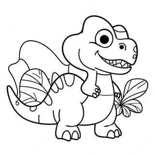 Cute Chomper Dinosaur Coloring Page 63493-51059