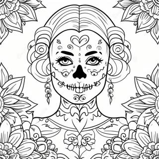 Gothic Female Sugar Skull Coloring Page 63502-51062