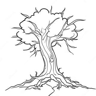 Lightning Striking Tree Coloring Page 63523-51081