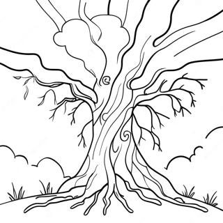 Lightning Striking Tree Coloring Page 63523-51082