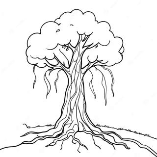 Lightning Striking Tree Coloring Page 63523-51084