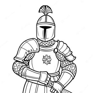 Charming Knight In Armor Coloring Page 6352-5242