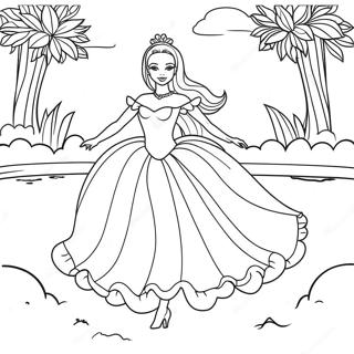 Elegant Barbie In Swan Lake Coloring Page 63533-51086