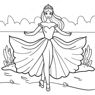 Elegant Barbie In Swan Lake Coloring Page 63533-51087