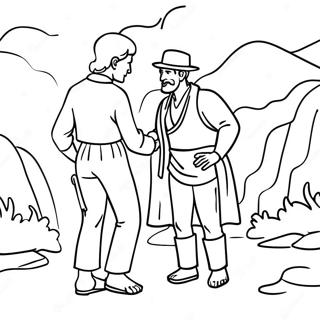 Good Samaritan Helping A Traveler Coloring Page 63553-51105