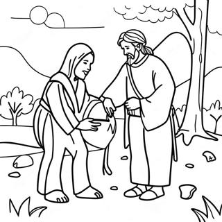 Good Samaritan Helping A Traveler Coloring Page 63553-51106